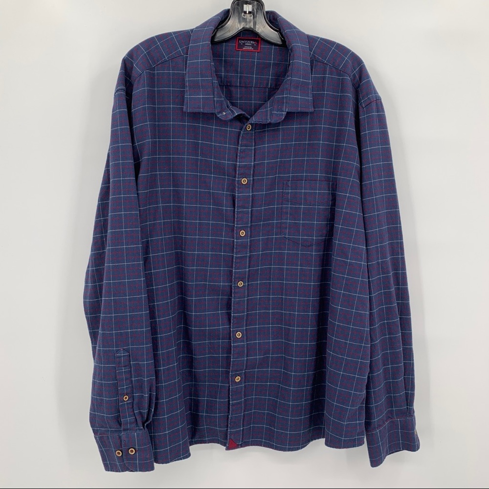 UNTUCKit Flannel Balar Long Sleeve Button Up Plaid Shirt Size XXXL